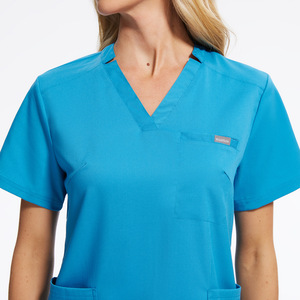 Uniforme d'hôpital à manches courtes femmes survêtement bordeaux Ceil bleu blanc uniforme d'infirmière médicale gommage mode clinique uniforme chirurgical - Product Image 4