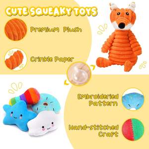 Toptan <span class=keywords><strong>20</strong></span> paket yavru interaktif yavaş besleyici çiğnemek oyuncaklar ile kauçuk peluş pamuk halat seti yıkılmaz kiti gıcırtılı köpek oyuncaklar - Product Image 3