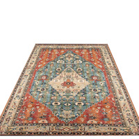 Tapis imprimé style bohème persan pour salon et chambre, résistant aux taches, facile à nettoyer, à poils longs