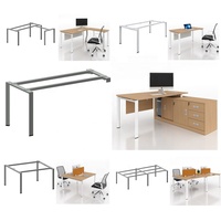 BERSON-Mesa de lectura para ordenador de oficina, mueble de escritorio barato de un lado con marco de armario
