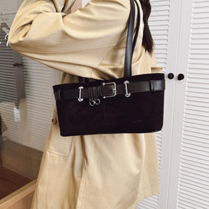 กระเป๋าใต้วงแขนทรงสี่เหลี่ยมสไตล์เกาหลีสุดฮิตปี 2025 สำหรับผู้หญิง ดีไซน์หรูหราเบาๆ สายสะพายสองเส้น ซิป PU ทันสมัยสไตล์เรโทร - Product Image 4