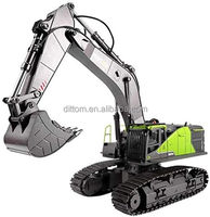 Excavatrice RC Huina 1593 1/14 2.4G 22CH à rotation 360° avec entraînement par vis, camion d'excavation télécommandé pour enfants