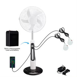 Ventilador Solar Recargable de 16/18 Pulgadas, 5 Aspas, Carga de 12V CA, con Batería para Habitaciones Solares - Product Image 1