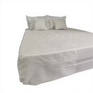 Juego de Sábanas de Lujo para Hotel, Tamaño Completo, Blancas, 100% Algodón Orgánico, Estilo Simple, 300 Hilos, Juego de Ropa de Cama a Rayas, Jhelum Impex - Product Image 1