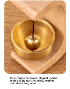 Magnetic Door Bell – <b>Wind</b> <b>Chime</b> for Home, Car, Office – Walnut & Brass / Copper, Suction Cup / Magnet Mount – Welcome / Alert Be - Product Image 1