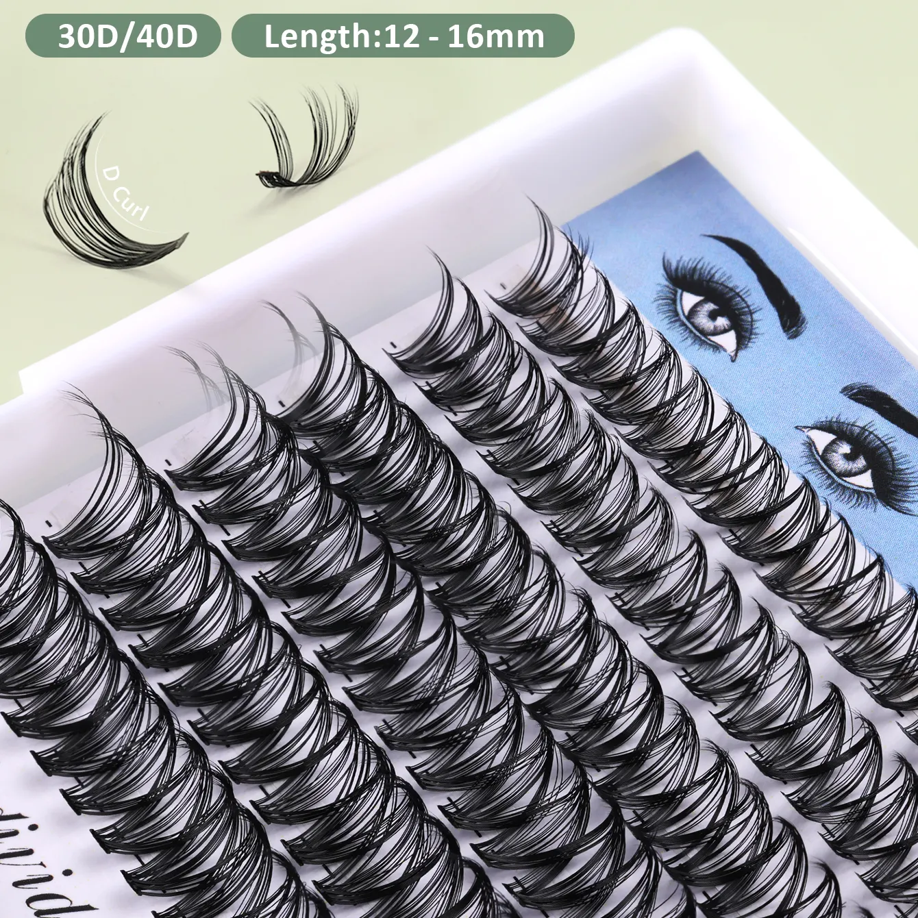 Cluster-Bänder 3d-Diy-Wimpern 10-16mm segmentierte Wimpern mit Wimpernverlängerungs-Schachtel