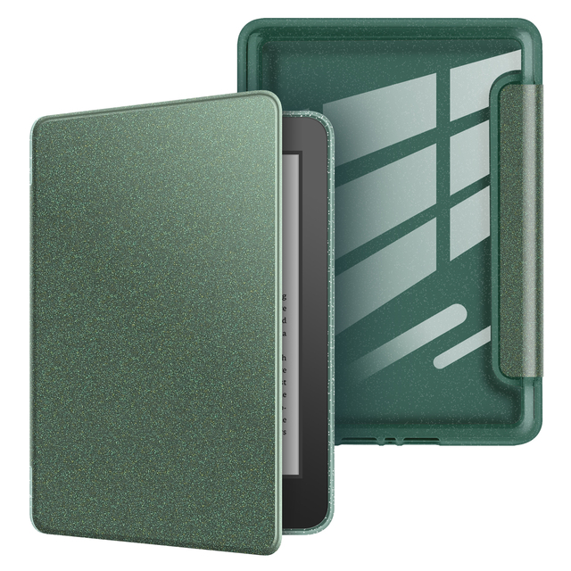 Glitter Bling Clear Leather Case Flip Cover for Kindle 11th/12th Gen Paperwhite Colorsoft 6/6.8/7 Inch