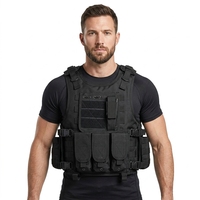 Gilet tactique d'extérieur en nylon, taille unique, compatible Molle, imperméable, avec logo OEM personnalisé, pour équipement d'entraînement d'élite