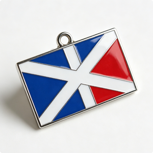Pin Metálico Rectangular Plateado con Diseño de Bandera en Esmalte Duro, Recuerdo Patriótico - Product Image 5