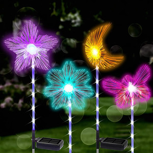 Luces Solares de Fibra Óptica para Jardín, Impermeables, Decoración de Césped con Forma de Estrella y Luna para Exteriores - Product Image 2