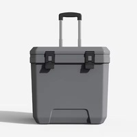 Glacière isotherme portable 24QT en PE pour camping, pêche, pique-nique, barbecue, voiture, avec roulettes