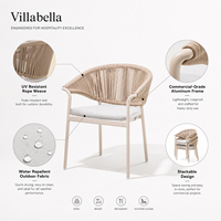 Chaise de jardin de luxe mobilier d'extérieur corde patio salle à manger fauteuils pour restaurant hôtel villa