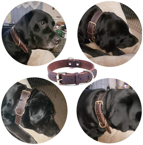 Factory Wholesale Pets Accessories Heavy Duty Luxury Real Genuine Natural <strong>Leather</strong> <strong>Dog</strong> <strong>Collar</strong> with Buckle - Product Image 6