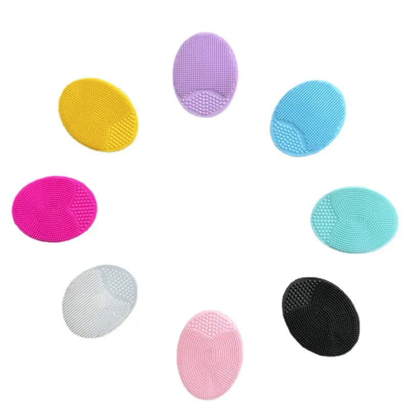 Silicone deep clean face wash brush baby shampoo bath brush soft hair round shampoo brush manufacturers