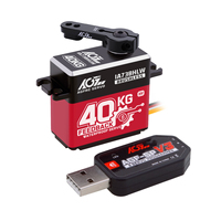 AGFRC 40KG Moteur Brushless Numérique Programmable à Couple Élevé HV avec Engrenages en Acier, Retour de Position 180 Degrés en 0,100s, 25T STD pour Robot RC