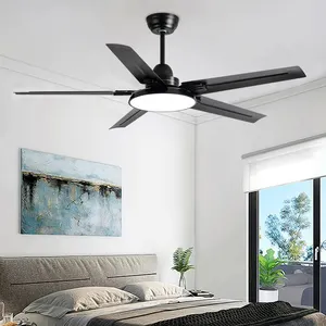 Philippines 52 Inch 56 Inch Home Decorative Iron 5 Blades Remote Control Modern Mute Bldc Ceiling Fan With Light