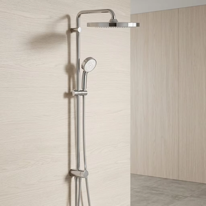 Groh26694000 Sistema de Ducha Termostático de Pared Cromado Pulido con Cabezal de Lluvia Redondo y Barra Deslizante Ajustable - Product Image 3