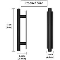 Poignée et bouton en plastique ABS noir mat raffiné, auto-adhésifs, sans perçage, pour fenêtre coulissante et armoire