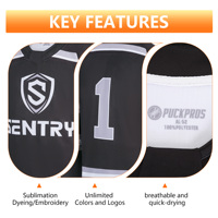 Jersey de Hockey Personalizado con Bordado, Logotipo del Equipo, Transpirable, de Secado Rápido, Uniforme Sublimado, Alta Resistencia al Desgaste
