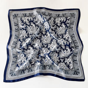 Écharpe en soie Vintage d'été pour femmes nouvelle mode 53x53cm petit châle carré en soie - Product Image 1