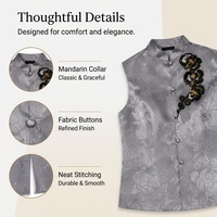 Gilet de luxe en soie satinée pour femme, broderie française faite à la main, style chinois, sans manches, personnalisable OEM ODM