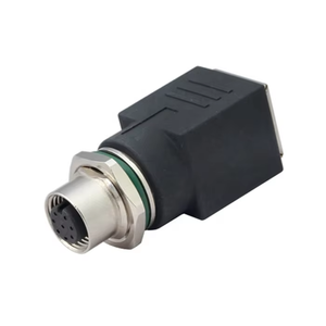 Adaptateur M12 8 broches mâle X-Coding vers RJ45, boîtier PC étanche IP68 avec contacts plaqués or, température de fonctionnement -40~+85°C - Product Image 4