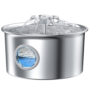 Bebedero para Mascotas de Acero Inoxidable de 2.6L, Dispensador Automático de Agua para Perros y Gatos con Sensor Infrarrojo, Diseño Desmontable, Funciona con Batería - Product Image 1