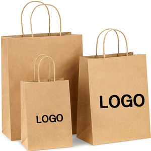 Paper Bag Customized Printed White Brown Kraft Paper Bags Recyclable Shopping Gift Bag With Your Own Logo Food Take away