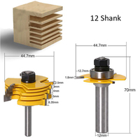 DZ Ajustable 3 Wing Slot Cutter Router Bit Set Vástago de 1/2 pulgadas Cortadores de ranurado de 6 piezas ODM Caja de molino frontal personalizable