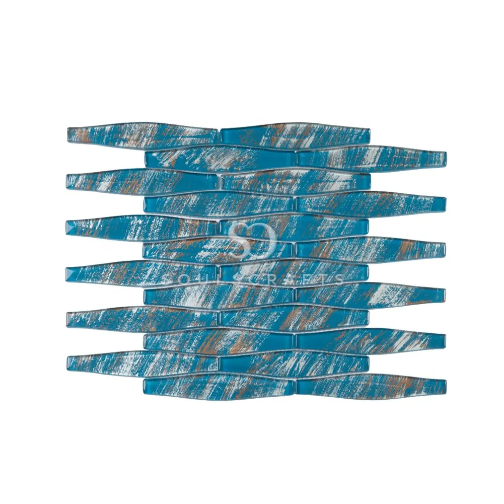 Souls crafts New Trend Blue Irregular Glass Mosaic Tile Für die Wand