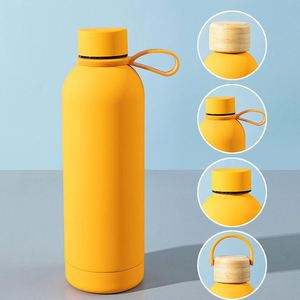 Factory 500ml 17oz Travel Sports Double Wall Vacuum Yoga Custom logo Stainless Steel Rubber Paint Promotional Gift Water Bottle - Product Image 5
