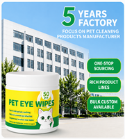 Lingettes pour taches de larmes d'animaux, soin doux des yeux, élimine les taches de larmes, effet rafraîchissant, écologiques, logo personnalisé, vente en gros, marque privée