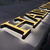 Lettres LED lumineuses miniatures à bords biseautés en acrylique, double face, pour signalisation extérieure, montage mural, étanches IP65, pour voiture