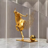 Esculturas de animales de decoración de jardín al aire libre personalizadas tamaño real bronce Wall Street estatua de toro escultura estatuas de animales de Metal de fibra de vidrio