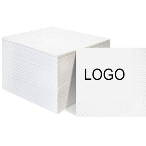 Serviettes de table jetables de luxe en papier noir avec logo personnalisé, finition gaufrée et impression sérigraphique pour restaurants, vente en gros - Product Image 1