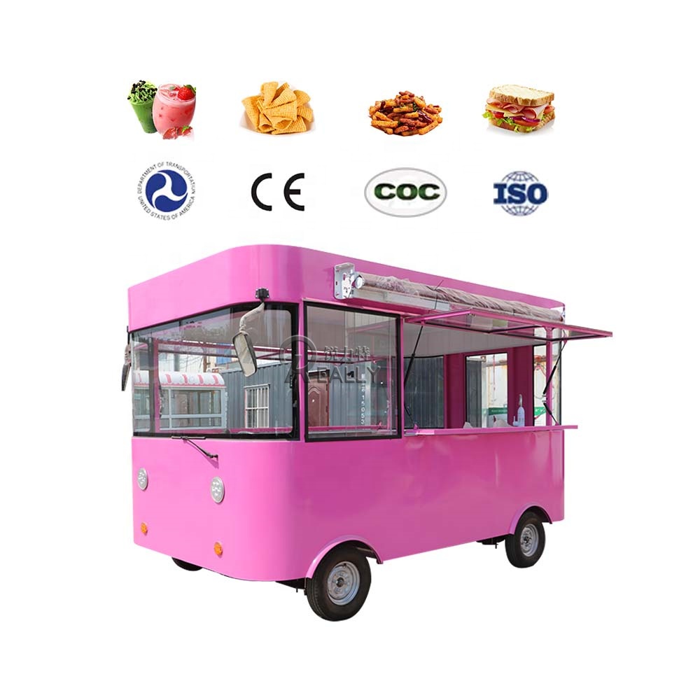 Nuevo carrito de comida móvil de gran oferta con muchas funciones, remolque de camión de comida personalizado para exteriores comercial eléctrico a la venta hecho en China