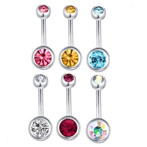 Anillos <span class=keywords><strong>de</strong></span> Ombligo <span class=keywords><strong>de</strong></span> Acero Quirúrgico con Doble Cabeza y Cristales <span class=keywords><strong>de</strong></span> Colores Mezclados <span class=keywords><strong>de</strong></span> <span class=keywords><strong>Gaby</strong></span>, Joyería para el Cuerpo, Adhesivo para Joyería Corporal - Product Image 2