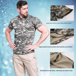 T-shirt Homme <span class=keywords><strong>Vintage</strong></span> Personnalisé à Manches Courtes Respirant Séchage Rapide Col Rond pour Entraînement et Activités de Plein Air – Motif Camouflage - Product Image 2