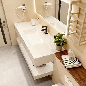 Commercio all'ingrosso popolare lavabo in ceramica bagno con specchio intelligente moderno completo da parete Set di lavandino da bagno per appartamento - Product Image 3