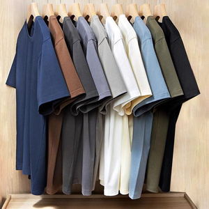 เสื้อยืดคอตตอน 100% คุณภาพสูง 320 GSM ทรงหลวม ไหล่ตก พิมพ์โลโก้ได้ตามต้องการ เสื้อยืดเปล่าสำหรับผู้ชาย - Product Image 1