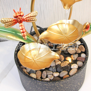 Adorno de agua que fluye creativo, decoración de escritorio de hierro y plástico, decoración iluminada de Feng Shui para oficina, hogar, escritorio, pieza única - Product Image 4