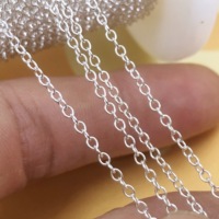 Nouvelle Chaîne Câble Rond 1,7 mm en Argent Sterling 925, Vente en Gros Usine, Bijoux Permanents, Chaîne Plaqué Or 14 carats