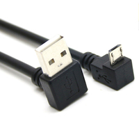 Cable de Carga y Sincronización de Datos USB Mini de Fábrica OEM, con Rotación de 180 Grados en Ángulo Recto, PVC Negro/Blanco, 4C/2C, CE, RHOS, para Computadora