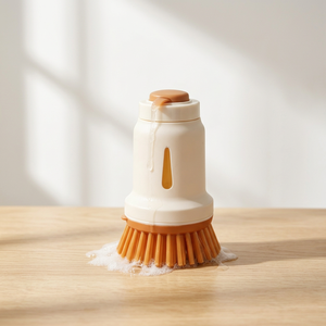 Brosse de nettoyage en silicone avec distributeur de savon, outil de récurage anti-rayures avec manche en plastique, pour évier de cuisine et ustensiles de cuisson - Product Image 5