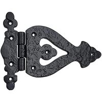 Coshik Exports - Bisagra en T de Hierro Fundido Antiguo de 7 Pulgadas, Diseño Rústico Negro Mate para Puertas de Granero, Portones y Gabinetes de Cocina, Montaje con Tornillos