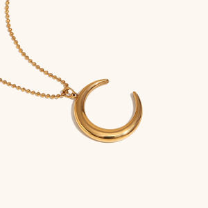 Collana a <span class=keywords><strong>Mezzaluna</strong></span> MECYLIFE di Alta Qualità, Impermeabile, in Acciaio Inossidabile Premium, Gioiello Islamico per Donne, Ideale come Regalo - Product Image 3