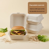 Boîte alimentaire jetable en bagasse, type clamshell, biodégradable, compostable, emballage alimentaire écologique, boîte à emporter pour le déjeuner