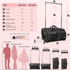 Sac de voyage de luxe personnalisable BSCI avec roulettes, sac de sport à roulettes avec porte-vêtements, sac de bagages de l'usine Hotsale - Product Image 4