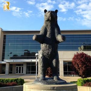 Gran decoración al aire libre Metal Animal salvaje escultura bronce estatua de oso de pie para la venta - Product Image 5