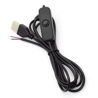 Fil d'alimentation de commutateur 5V 1.5M USB mâle à 2 câbles d'extension de connexion de noyau 501 bouton ON OFF pour l'éclairage LED bricolage